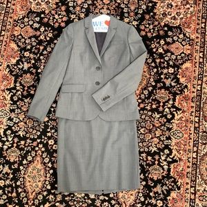 J.Crew Heather Gray Italian Stretch Wool Suit with Skirt and Blazer - Size 6